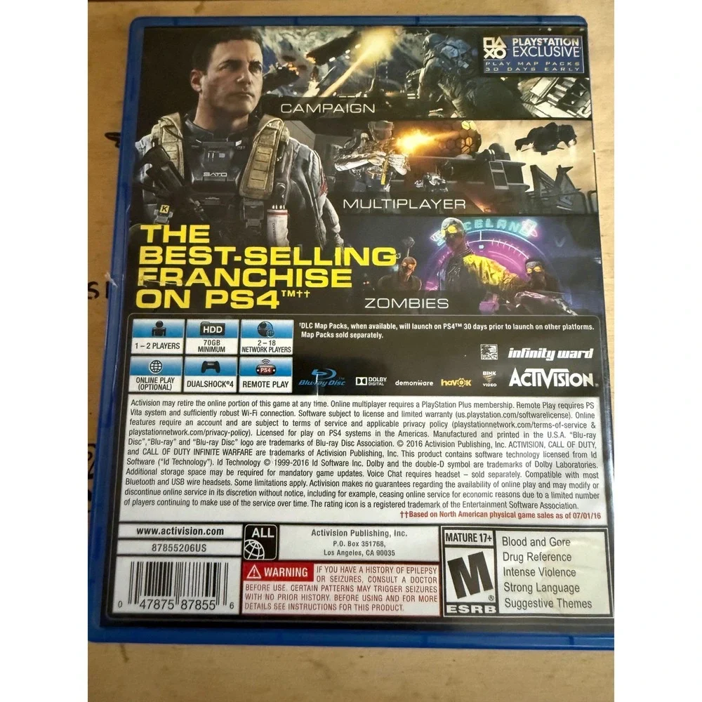 Call of Duty Infinite Warfare PS4 Video Game Activision CIB Terminal Bonus Map